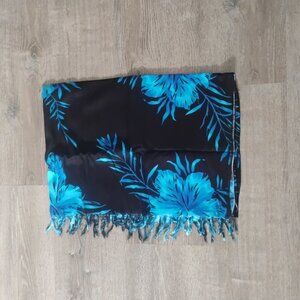 Mercer & Madison Navy Blue Pashmina Scarf - Solid Fringe Wrap Shawl